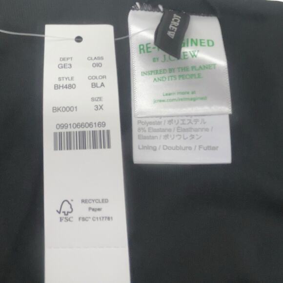 J Crew Scrunchie Bikini Bottom Black Hipster Size 3X BH480 New - Picture 3 of 5